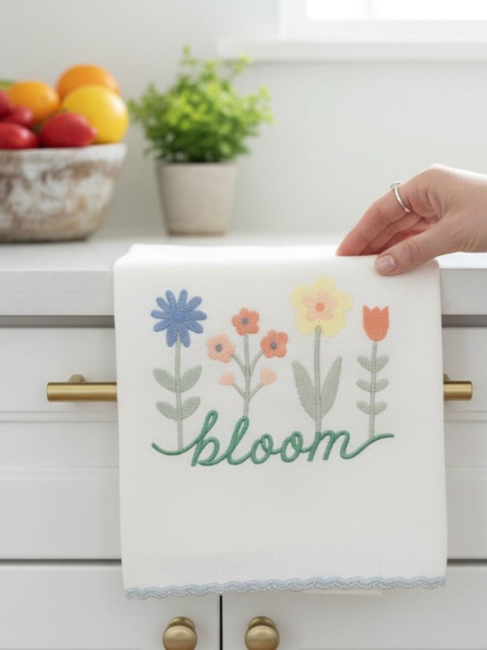 2 Kitchen Dish Towels Set “bloom”